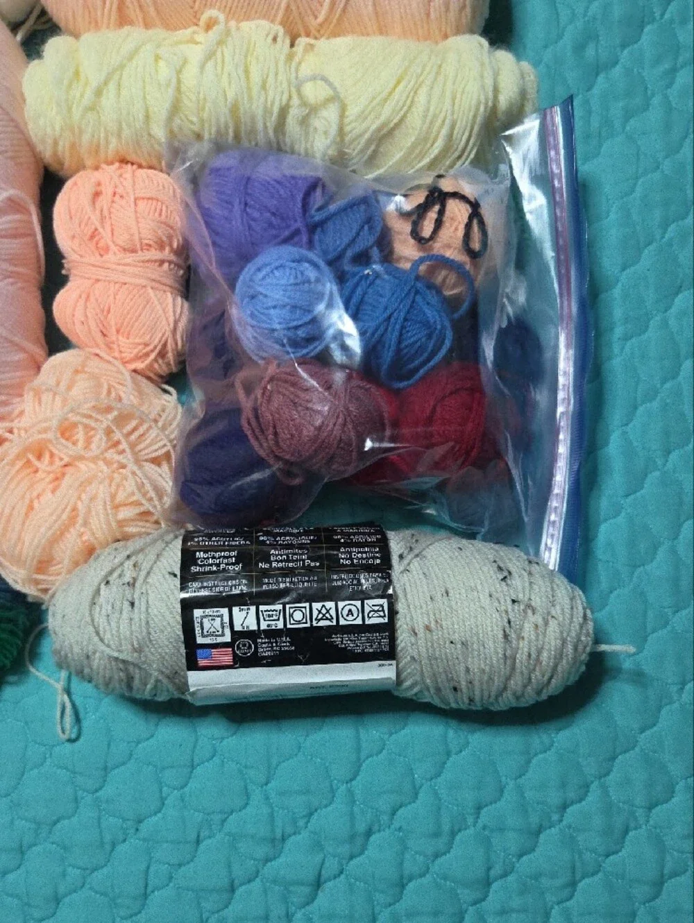 4 1/2 Pounds of Full & Used Multi-Color Yarn Assortment with Rainbow and Pastels